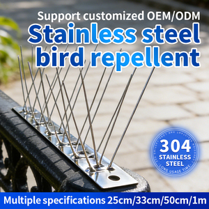 Pointes <span class=keywords><strong>anti</strong></span>-oiseaux en acier inoxydable soudées sur base en acier inoxydable <span class=keywords><strong>pour</strong></span> panneaux solaires et gouttières - Product Image 3