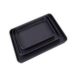 Lot de 3 plaques à pâtisserie rectangulaires antiadhésives en acier au carbone de 0,8 mm, résistantes au <span class=keywords><strong>four</strong></span>, <span class=keywords><strong>pour</strong></span> cuisine domestique - Vente en gros usine - Product Image 1