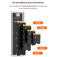 Case SSD M.2 NVME PCIe NGFF SATA Dual Protocollo, Enclosure Esterno Trasparente USB Type-C 10Gbps per SSD M2