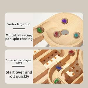 Ensemble de blocs créatifs éducatifs en gros, jeu de glisse à billes à 3 niveaux Montessori, jouet en bois pour enfants - Product Image 6