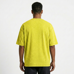 Camiseta de Hombre con Lavado Ácido, Algodón Suave Premium, Cuello Redondo Oversize, Manga Corta, Estilo Urbano Casual, Moda Vintage - Product Image 2
