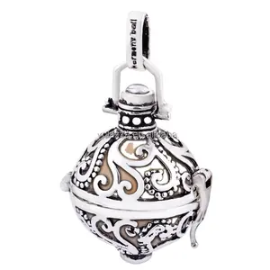 mexican bolas pendant with stone bali harmony cage wholesale 18mm