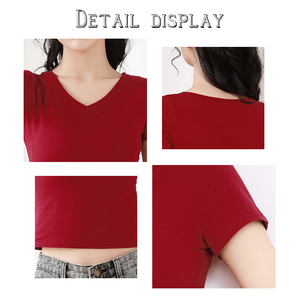 Chemise pour femme à col en V de haute qualité, mode décontractée, confortable, douce, différentes couleurs, respirante, t-shirt - Product Image 5