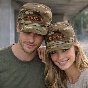 Cappello con Visiera Leggermente Curva e Parte Superiore Piatta, Motivo Leopardato Mimetico, Logo Ricamato Personalizzato, Unisex 100% Cotone - Product Image 4