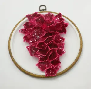 LQ008 자홍색 장미 독특한 구슬 아플리케 원피스 장식 스팽글 크리스탈 패션 의류 장식