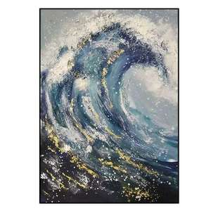Peintures abstraites modernes en gros, vagues océaniques, art mural texturé 3D, décoration de paysage marin faite à la main, style de <span class=keywords><strong>peinture</strong></span> acrylique, art sur toile - Product Image 3