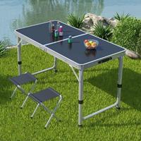 Ensemble de chaises de table pliantes en alliage d'aluminium, portable et au design moderne, coussin imperméable pour le dîner, le camping, la plage et la pêche.
