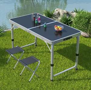 Moderne design draagbare opvouwbare tafel- en stoelenset van aluminiumlegering met waterdichte kussens voor eten, kamperen, strand en vissen - Product Image 6