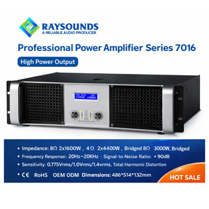 Raysounds Professioneller Leistungsverstärker 7016 2X1600W 3U Metall-Audioverstärker 8/4/2 Hochleistungs-PA Fabrik OEM - Product Image 2