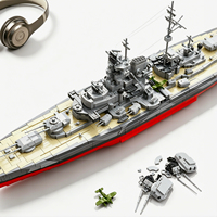Modelo de Buque de Guerra Tirpitz de la Serie Militar, Bloques de Construcción DIY, Plástico ABS, Juguete Educativo de Construcción Militar, Unisex, para Mayores de 14 Años