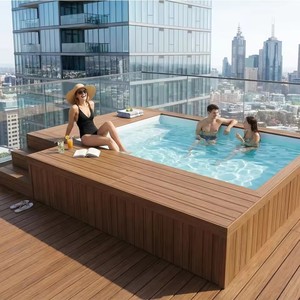 <span class=keywords><strong>Mini</strong></span> piscine jacuzzi moderne de petite taille, surélevée, en fibre de verre, pour bain à remous et piscine à eau chaude pour la maison - Product Image 4