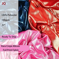 Tissu en mousseline de soie Kara transparent à imprimé feuille mémoire pour matériaux de chaussures, décors de scène, vêtements de yoga – 89 couleurs en stock