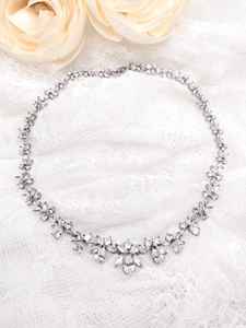 VVS1 Multi Shape Moissanite 925 <b>Silver</b> Gold Plated <b>Choker</b> Necklace Royal Saga Design Elegant Wedding Party Jewelry Gift Style - Product Image 4