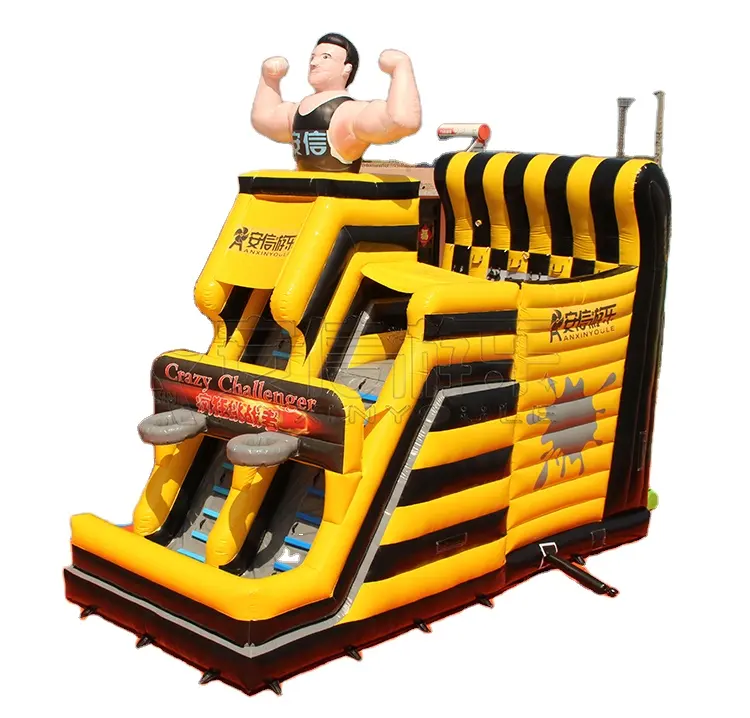 Amusement park inflatable rock climbing, castle, darts game Crazy Challenger