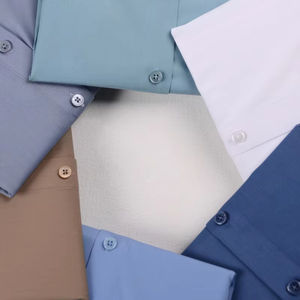 Camisas de Hombre Manga Corta Estilo Ejecutivo Cuello de Color Sólido Corte Recto Anti-contracción Camisas Masculinas - Product Image 5