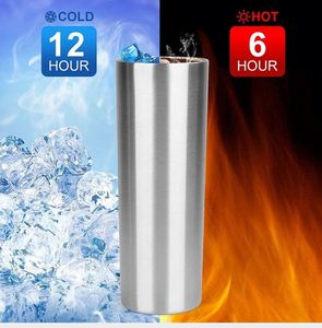 Double Wall Straight Stainless Steel Thermos <b>Flask</b> Skinny Tumbler Cups Sublimation 20 Oz Thermal Coffee Cup With Straw - Product Image 2