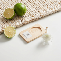 Dispositivo de exhibición de perfumes con base de madera y embudo para probar fragancias de aceites esenciales y perfumes de flores