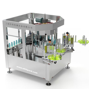 Máquina de etiquetado rotativa de botellas eléctricas de alta velocidad SKILT, adhesivo automático, embalaje de papel, núcleo de rodamiento de bomba PLC - Product Image 1