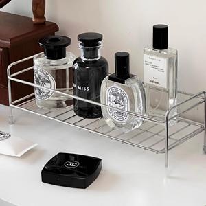 Étagère de salle de bain en acier inoxydable 50x30 cm, à un seul niveau, autoportante, rectangulaire, design minimaliste, support de rangement en métal durable - Product Image 1