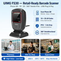 Scanner de codes-barres de bureau CMOS FS30 économique 2D 1D USB mains libres pour la livraison et le retrait de commandes F&B