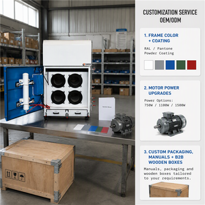 New Industrial High Efficiency Carbon Steel Downdraft Bench Polishing Machine Dust Collector Welding Grinding Table 99.99% 2HP - Product Image 5