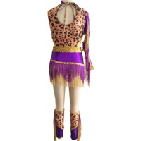 Violet feuille imprimé léopard danse justaucorps Jazz Sequin danse Costume danse porter fou primitif scène Performance Costume