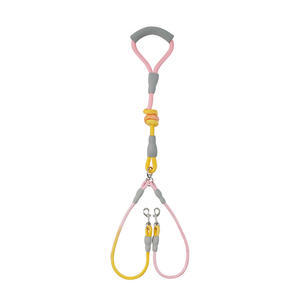 Guinzaglio per animali domestici in Nylon regolabile con doppio guinzaglio colorato con comoda maniglia per camminare con due cani - Product Image 5