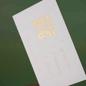 Carta di alta qualità 3D bianco lamina in oro goffrato carta grazie carta Logo rilievo biglietto da visita per le piccole imprese - Product Image 1