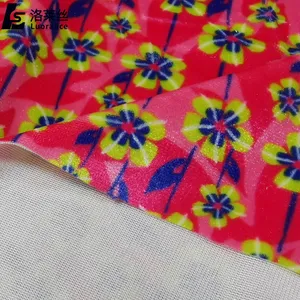 vintage floral velvet fabric Suppliers-NO MOQ custom floral digital printing printed spandex velvet fabric for garment