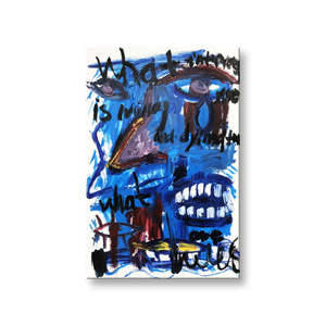 Pittura a olio fatta a mano di arte astratta della parete dei facce miste per la decorazione domestica - Product Image 1