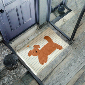 Animal Print Striped Puppy Short Fleece Eco-Friendly Bathroom Anti-slip <b>Mat</b> Cute Style <b>Door</b> <b>Mat</b> Indoor Home Hotel <b>Small</b> - Product Image 2