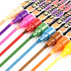 Penjualan laris spidol kapur cair basah dapat dihapus pena 32 warna pena kapur neon untuk papan kapur kaca dan Windows