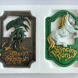 Plaque murale en résine Dragon Poney, relief creux, décoration de taverne <span class=keywords><strong>Seigneur</strong></span> <span class=keywords><strong>des</strong></span> <span class=keywords><strong>Anneaux</strong></span> pour bar, maison, thème cinéma, ornement mural artistique - Product Image 2