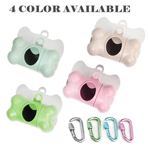 Distributeur de sacs à déjections canines en forme d'os, en paille de blé naturelle, avec logo personnalisé et sacs biodégradables - Product Image 6
