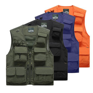 Multi-tasca ad asciugatura rapida uomo lavoro Cargo fotografo oversize maglia nera Utility gilet da uomo da pesca all'aperto antivento - Product Image 1
