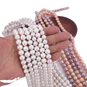 Perles de nacre d'eau douce naturelles fortes, de forme bouton, presque rondes, légèrement imparfaites, pour collier et bracelet faits main, disponibles immédiatement - Product Image 5