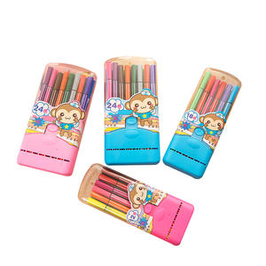 Marqueur lavable non toxique 12 18 24 couleurs Dessin Graffiti Stylo aquarelle en plastique avec logo personnalisé - Product Image 1