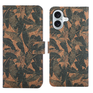 Étui portefeuille vintage en cuir et liège à motif floral pour <span class=keywords><strong>iPhone</strong></span> 17 Air 16E 15 Plus 14 Pro Max <span class=keywords><strong>13</strong></span> 12, coque bohème avec porte-cartes - Product Image 5