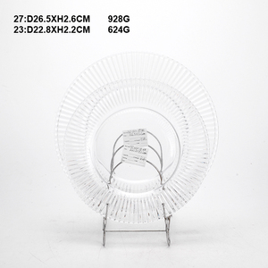 Ensembles de vaisselle transparents ensemble d'<span class=keywords><strong>assiettes</strong></span> en verre avec motif à pois, paire avec <span class=keywords><strong>verres</strong></span> à vin et <span class=keywords><strong>verres</strong></span> à boire assortis - Product Image 5
