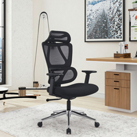 Chaise de bureau ergonomique LAIAN en mesh, avec accoudoirs 3D, appui-tête réglable, pivotante, pour manager