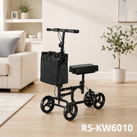 Trottinette à genouillères pour seniors, pliable, en acier carbone noir, légère, aide à la mobilité et à la récupération, avec service OEM/ODM