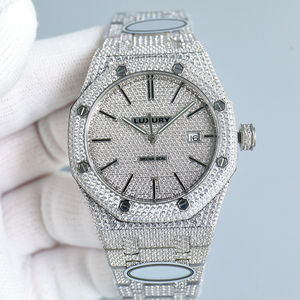 Montre-bracelet mécanique automatique de luxe de haute qualité personnalisée et bon marché entièrement sertie de moissanite, montres pour hommes serties de diamants - Product Image 6