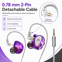 Écouteurs intra-auriculaires filaires détachables avec câble, casque de jeu dynamique 3,5 mm avec micro pour audiophiles et monitoring de scène