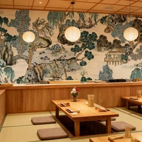 Papier Peint Mural Jardin Japonais Design Asiatique Taille Personnalisée Velours Xuan Art Mural Chambre Salon Divertissement Domestique