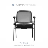 Chaise de bureau pliable de haute qualité pour l'étude, la formation, avec tablette d'écriture pour les réunions, les tâches de bureau
