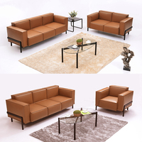 MIGE Europäischer Stil Modernes Modulares Günstiges Leder-Bürosofa-Set Designs Bürosofa