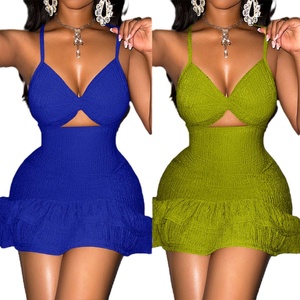 Vestido Midi Halter Sexy de Moda para Mujer, con Aberturas, Color Sólido, Sin Mangas, Cintura Natural, Elegante y Ajustado, Venta al por Mayor - Product Image 5