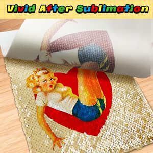 Thăng hoa khoảng trống lật vải sequin đỏ (2 bộ, vải lật sequin + giấy thăng hoa + màng dính sắt) - Product Image 5