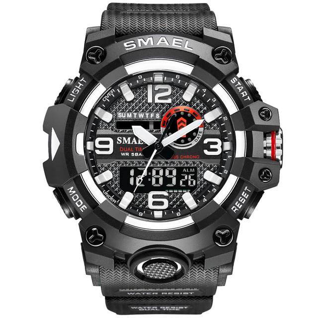 SMAEL 8035 Hot Selling Sport Watch Digital Analog Fashion Luxury Dual Time Sports Quartz Wristwatch for Men Clock Alarm