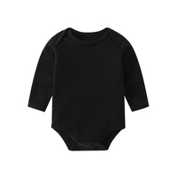 Combinaison Bébé Unisexe à Manches Longues en Coton Couleur Unie, Col Enveloppant, Boutons Pression au Croisillon, Vente en Gros